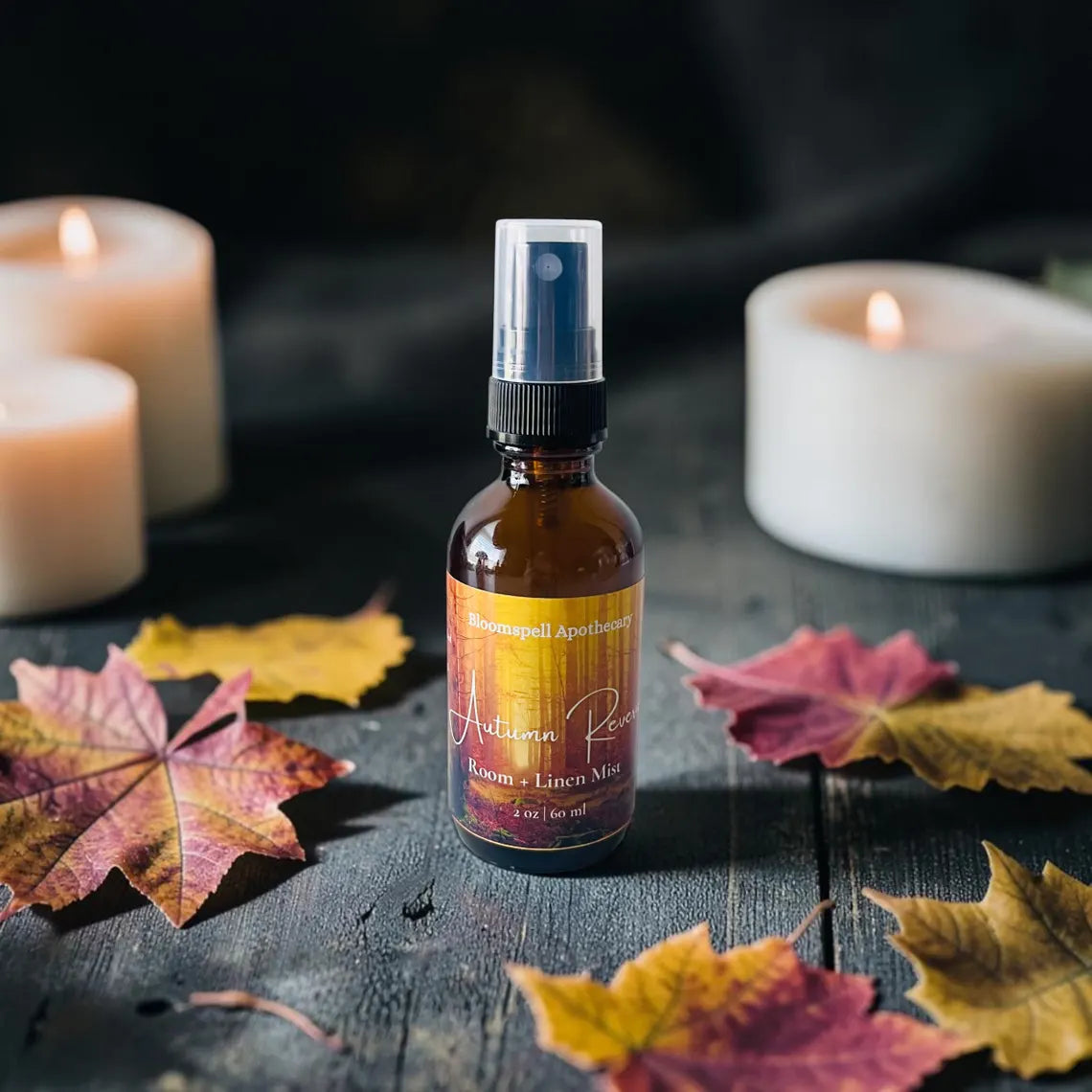 Autumn Reverie Room + Linen Spray | Apple, Cinnamon & Cedar | Cozy Home Fragrance | 2 oz Bloomspell Apothecary