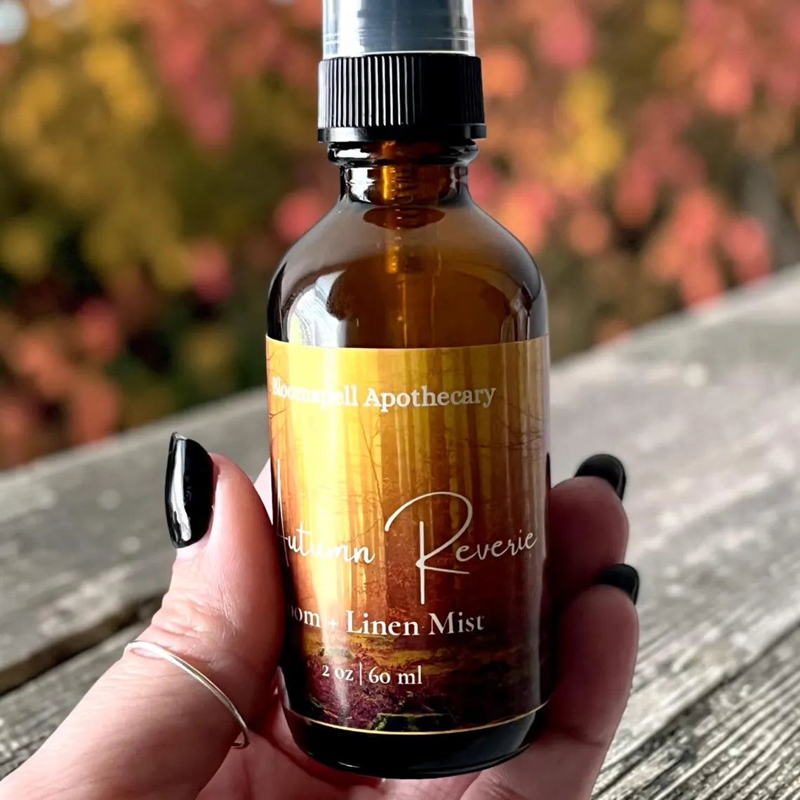 Autumn Reverie Room + Linen Spray | Apple, Cinnamon & Cedar | Cozy Home Fragrance | 2 oz Bloomspell Apothecary