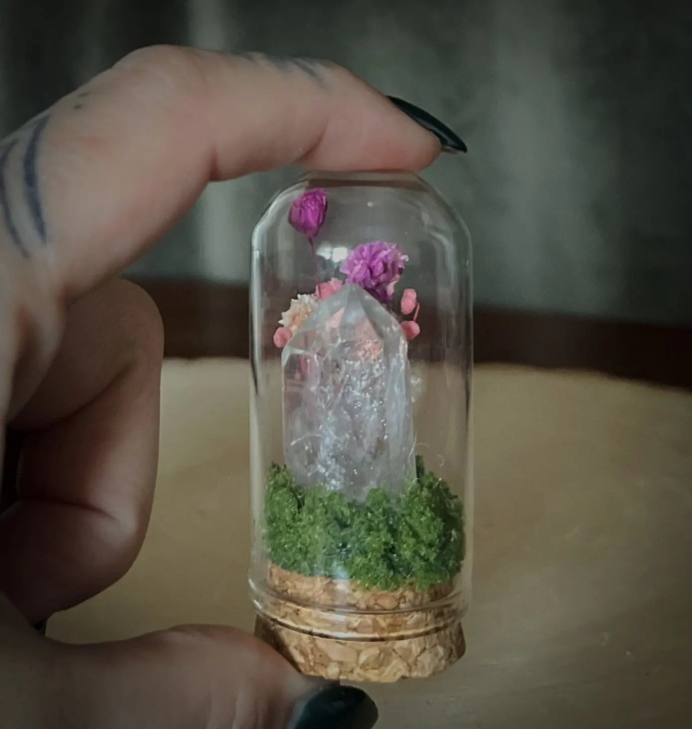 Mini Glass Floral Cloche Terrarium Bloomspell Apothecary