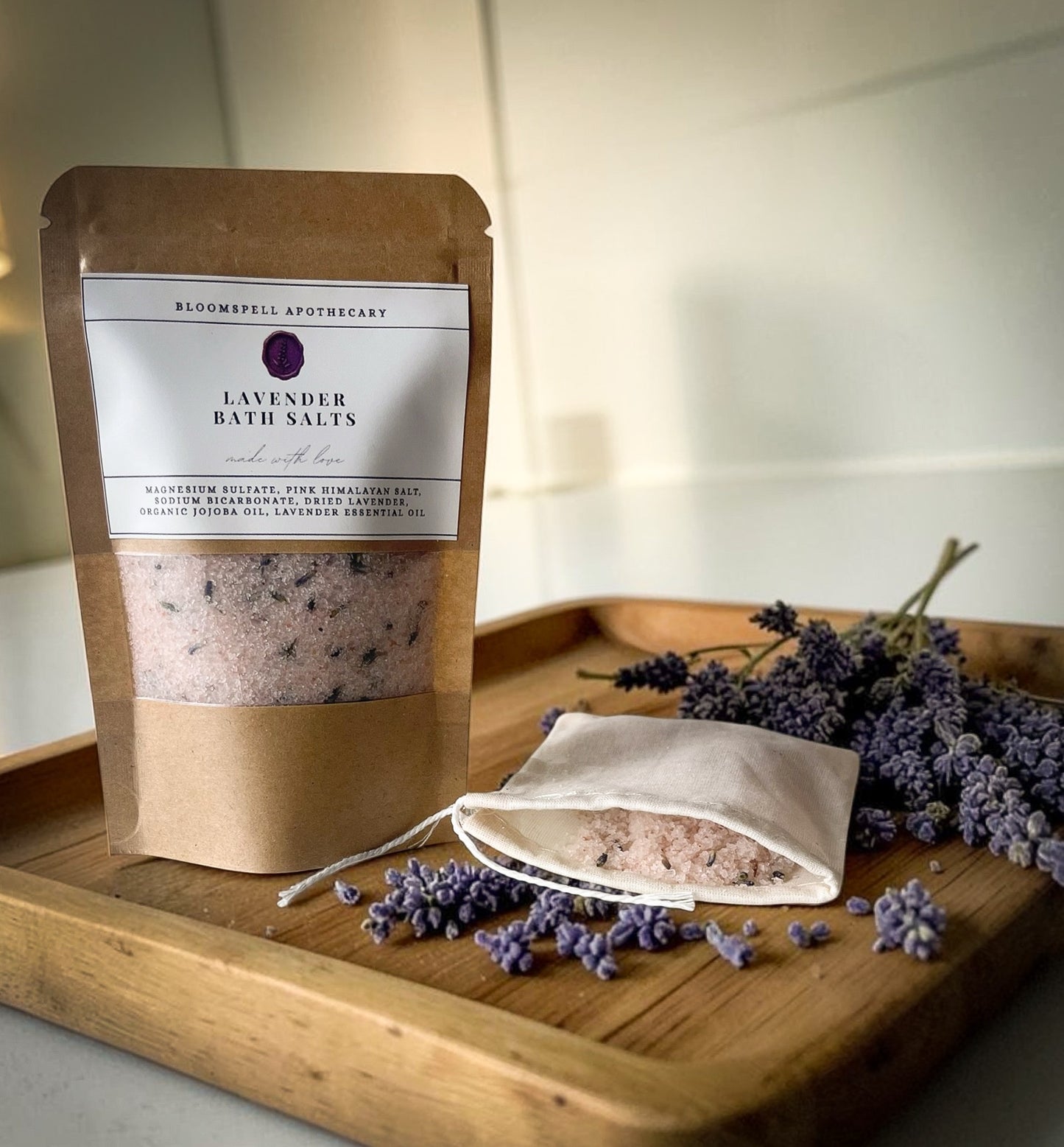 Lavender Bath Salts for Stress Relief & Sleep | Mineral Soak Ritual Bloomspell Apothecary
