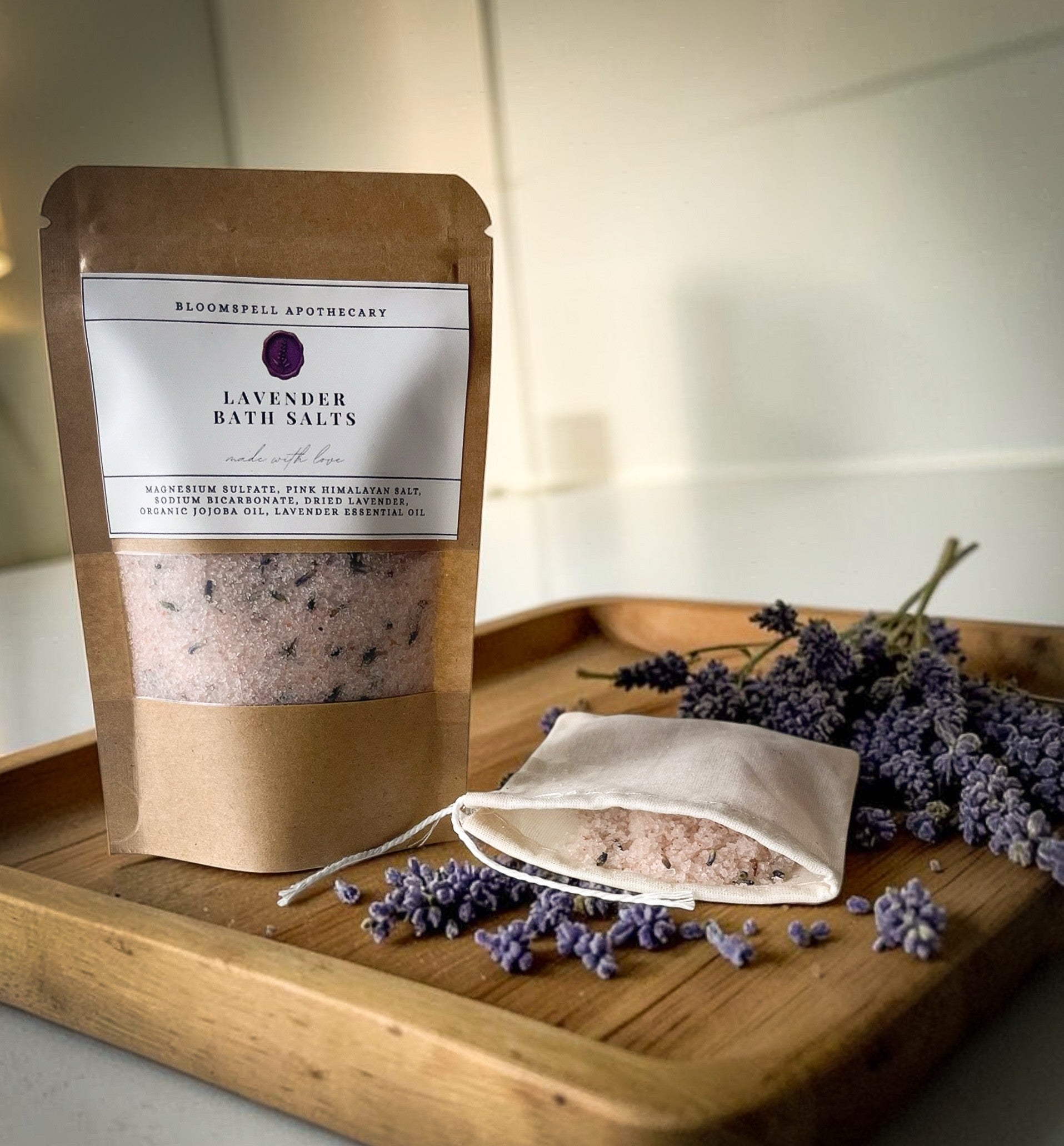 Lavender Bath Salts for Stress Relief & Sleep | Mineral Soak Ritual Bloomspell Apothecary