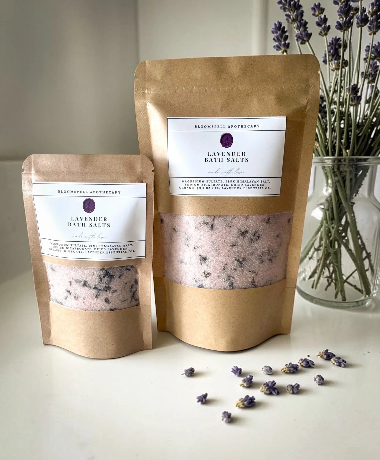 Lavender Bath Salts for Stress Relief & Sleep | Mineral Soak Ritual Bloomspell Apothecary