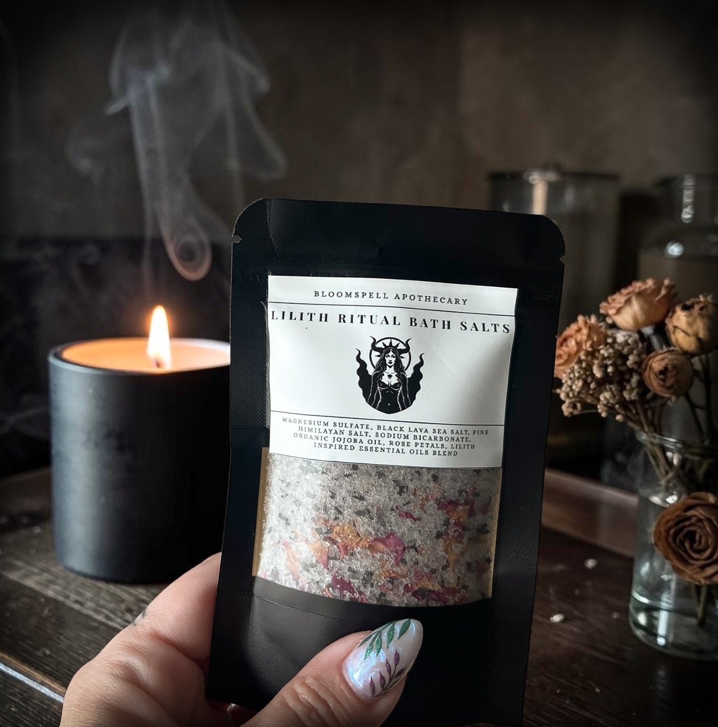 Lilith Ritual Bath Salts | Dark Feminine Soak Bloomspell Apothecary