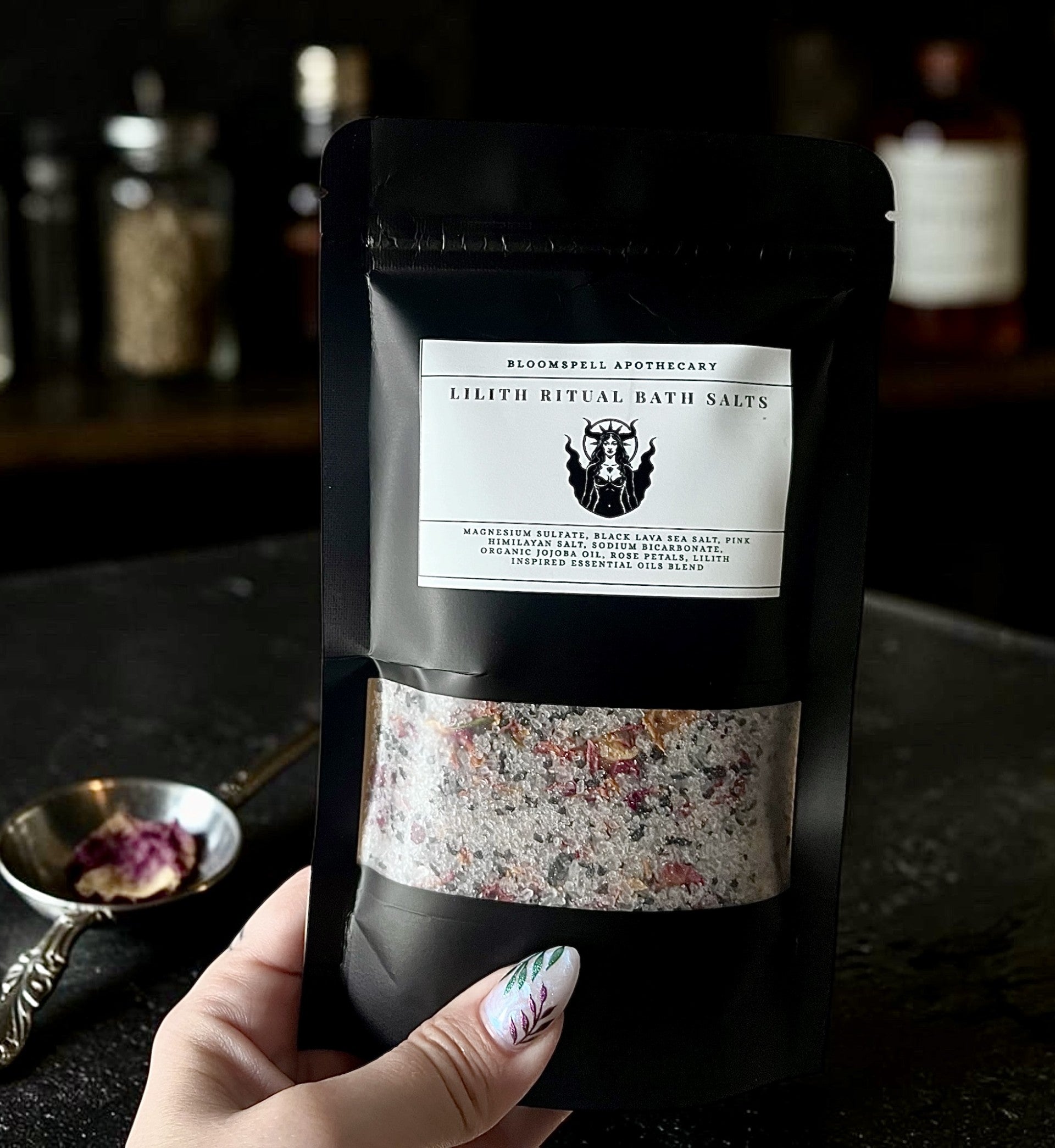 Lilith Ritual Bath Salts | Dark Feminine Soak Bloomspell Apothecary