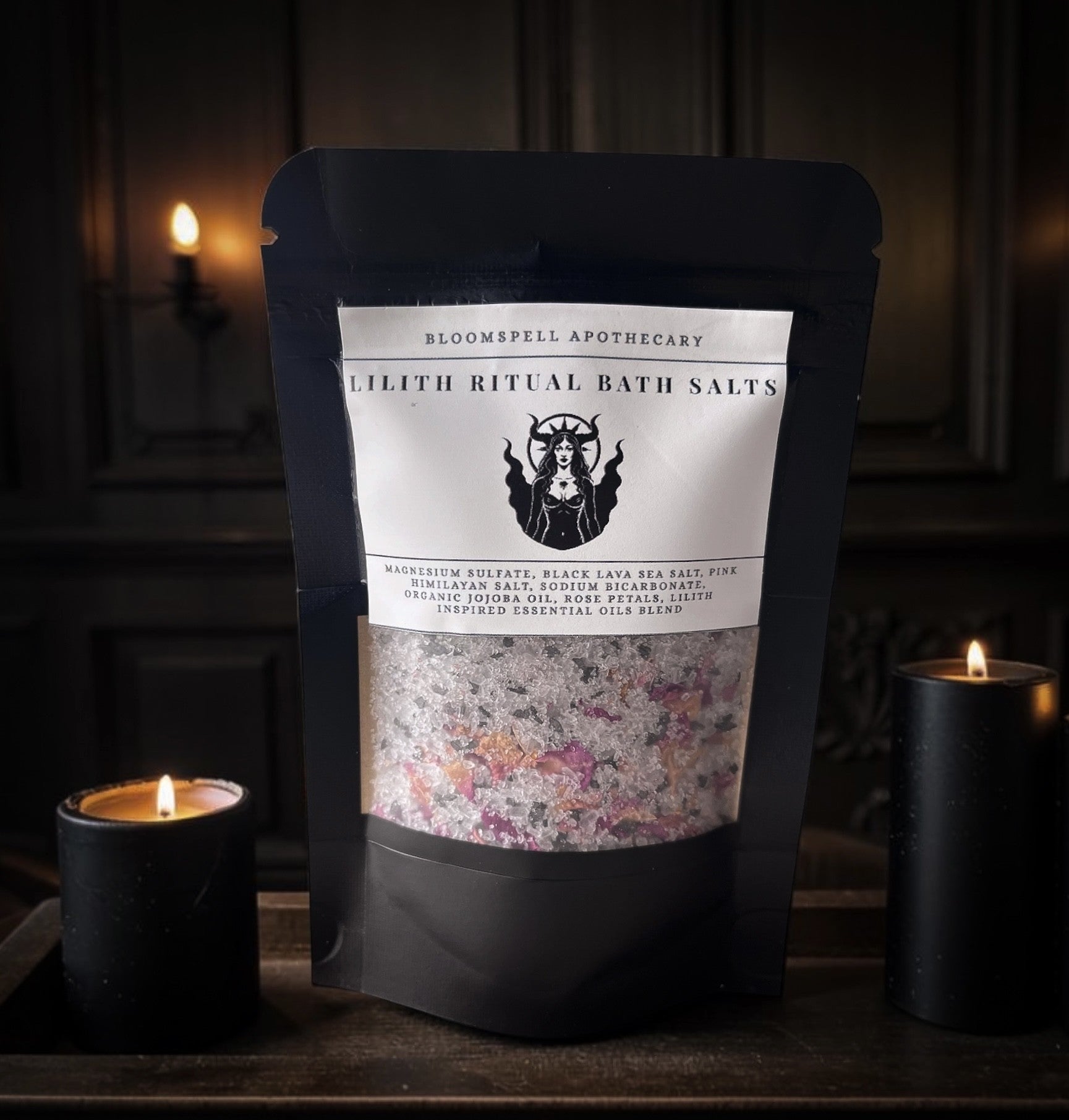 Lilith Ritual Bath Salts | Dark Feminine Soak Bloomspell Apothecary