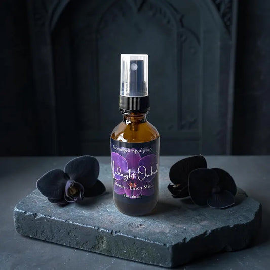 Midnight Orchid Room + Linen Spray | Dark Floral Room Spray | Gothic Home Fragrance | 2 oz Bloomspell Apothecary