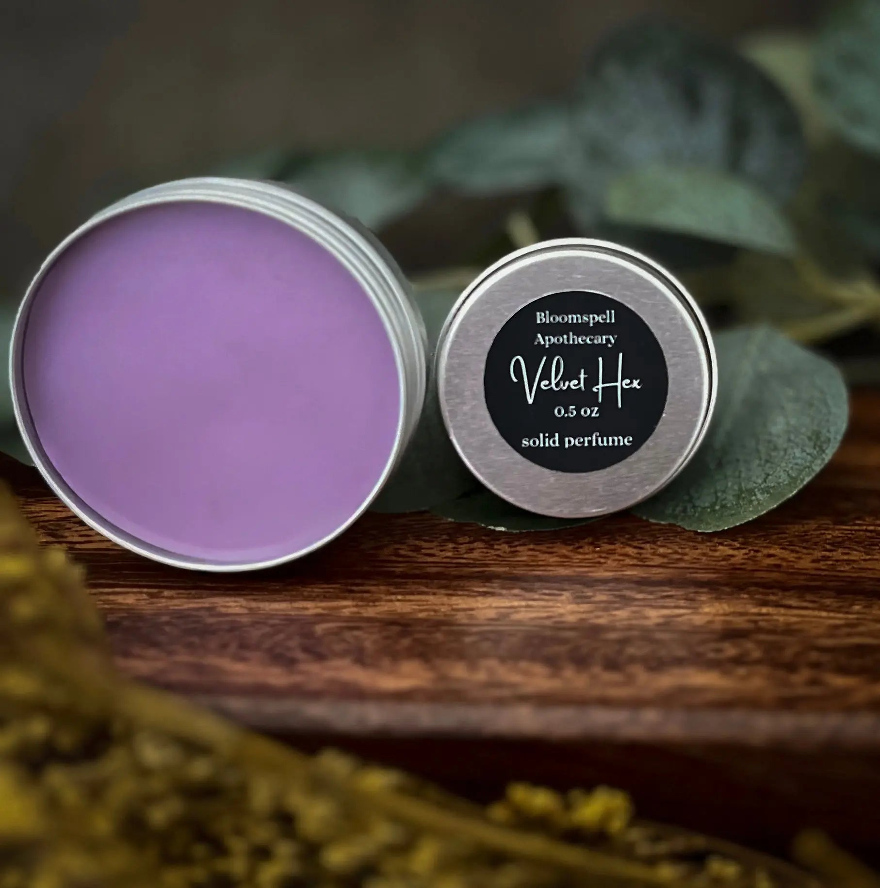 Natural Solid Perfume - Orange Blossom & Cedarwood - Velvet Hex Bloomspell Apothecary